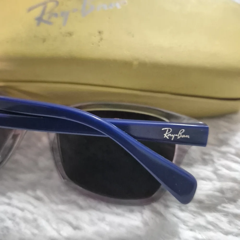 Ray-Ban Transparent Blue Sunglasses with Vibrant Case